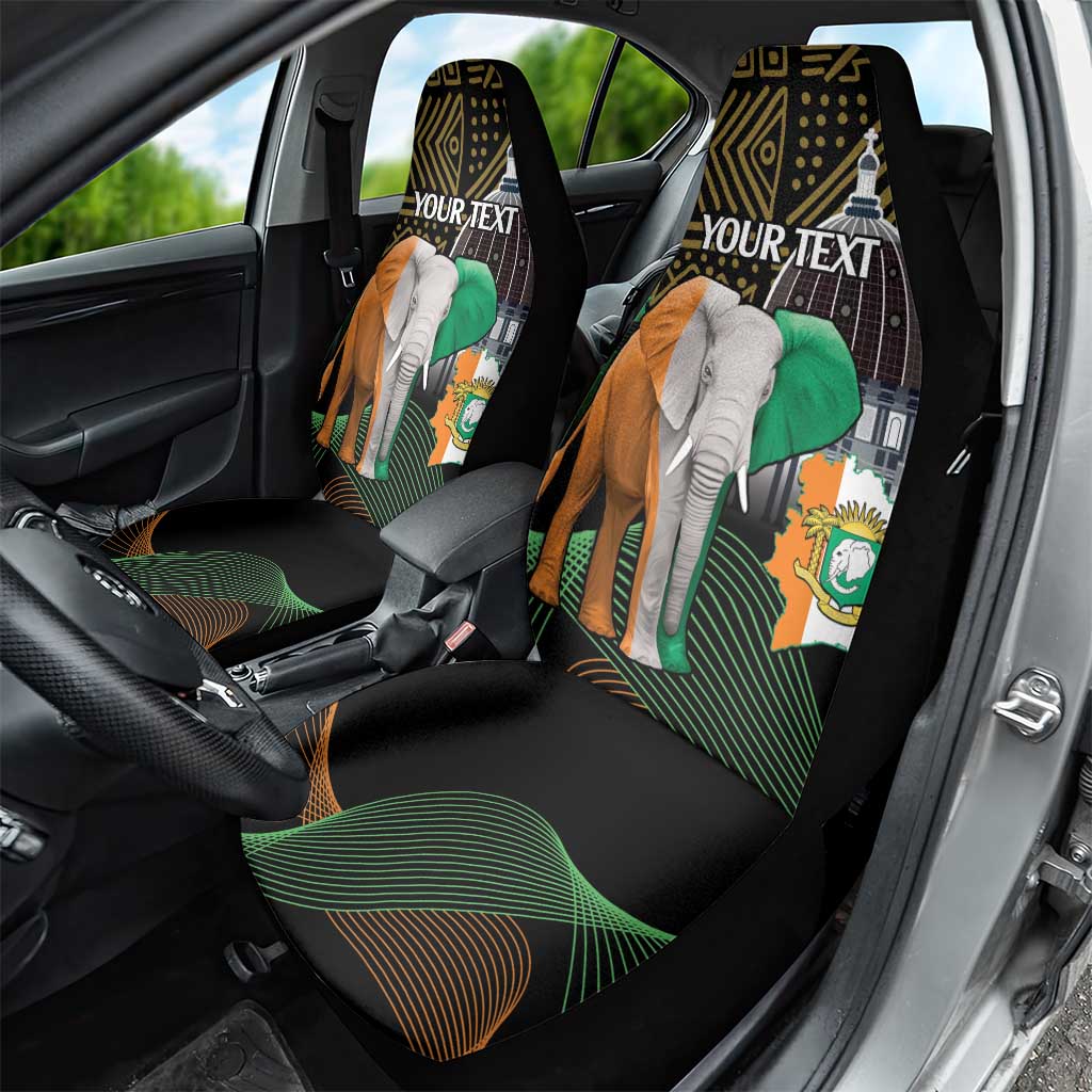 Personalized Cote dIvoire Independence Day Car Seat Cover Ivory Coast Elephant African Pattern - Wonder Print Shop