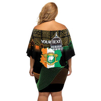 Personalized Cote dIvoire Independence Day Family Matching Off Shoulder Short Dress and Hawaiian Shirt Ivory Coast Elephant African Pattern - Wonder Print Shop