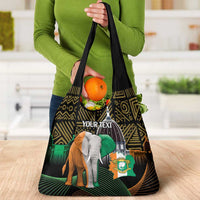 Personalized Cote dIvoire Independence Day Grocery Bag Ivory Coast Elephant African Pattern