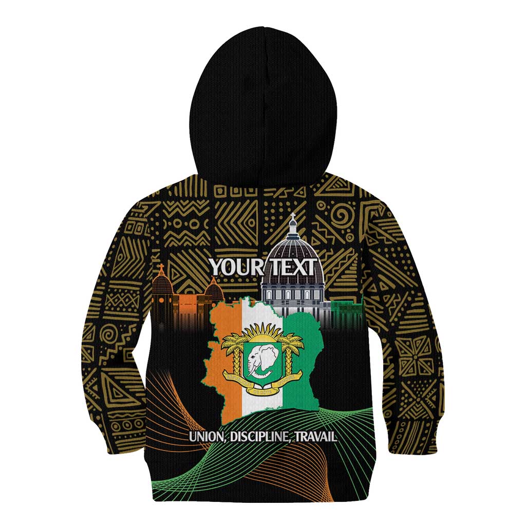 Personalized Cote dIvoire Independence Day Kid Hoodie Ivory Coast Elephant African Pattern - Wonder Print Shop