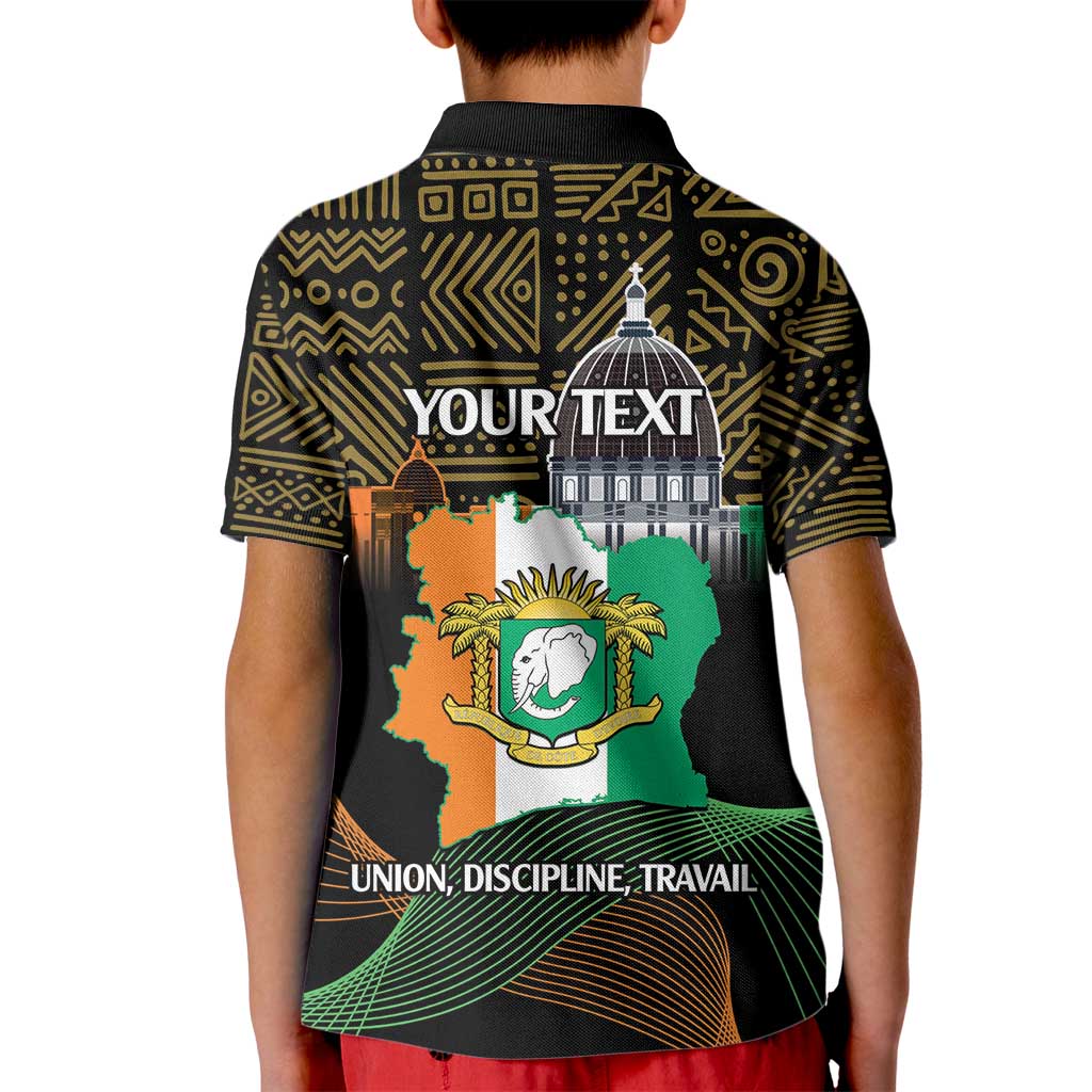 Personalized Cote dIvoire Independence Day Kid Polo Shirt Ivory Coast Elephant African Pattern - Wonder Print Shop