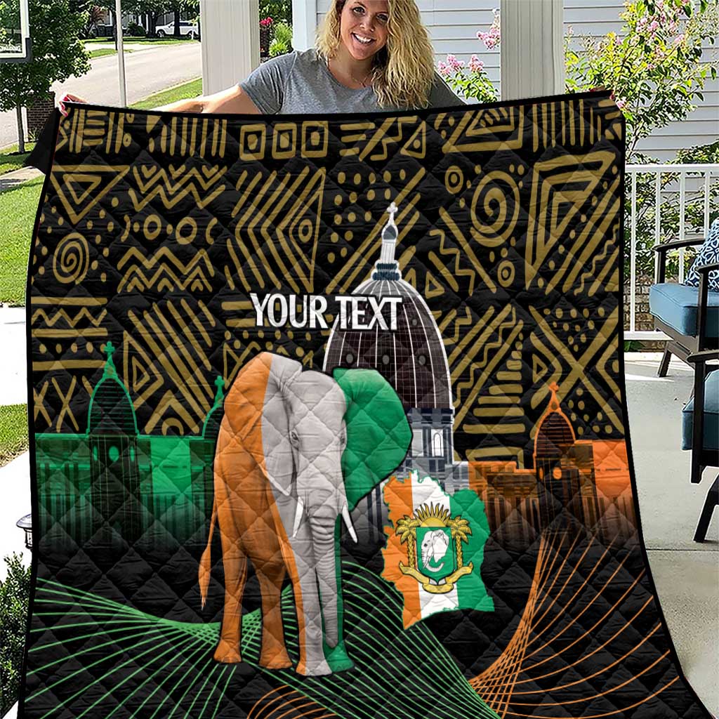 Personalized Cote dIvoire Independence Day Quilt Ivory Coast Elephant African Pattern - Wonder Print Shop