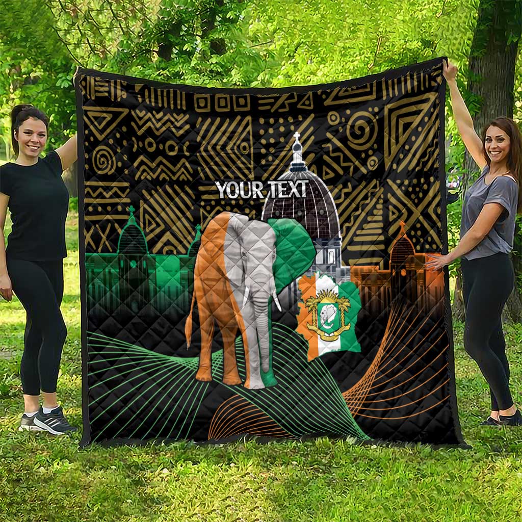 Personalized Cote dIvoire Independence Day Quilt Ivory Coast Elephant African Pattern - Wonder Print Shop