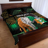 Personalized Cote dIvoire Independence Day Quilt Bed Set Ivory Coast Elephant African Pattern - Wonder Print Shop