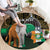 Personalized Cote dIvoire Independence Day Round Carpet Ivory Coast Elephant African Pattern