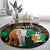 Personalized Cote dIvoire Independence Day Round Carpet Ivory Coast Elephant African Pattern