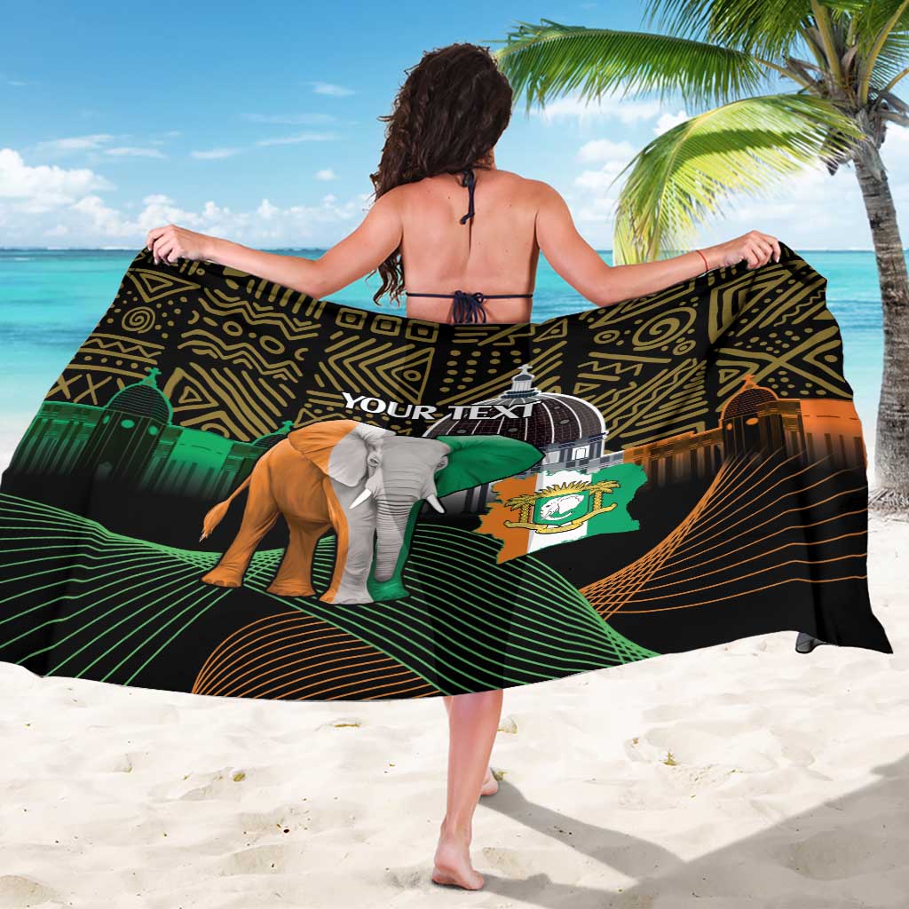 Personalized Cote dIvoire Independence Day Sarong Ivory Coast Elephant African Pattern - Wonder Print Shop