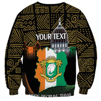 Personalized Cote dIvoire Independence Day Sweatshirt Ivory Coast Elephant African Pattern - Wonder Print Shop