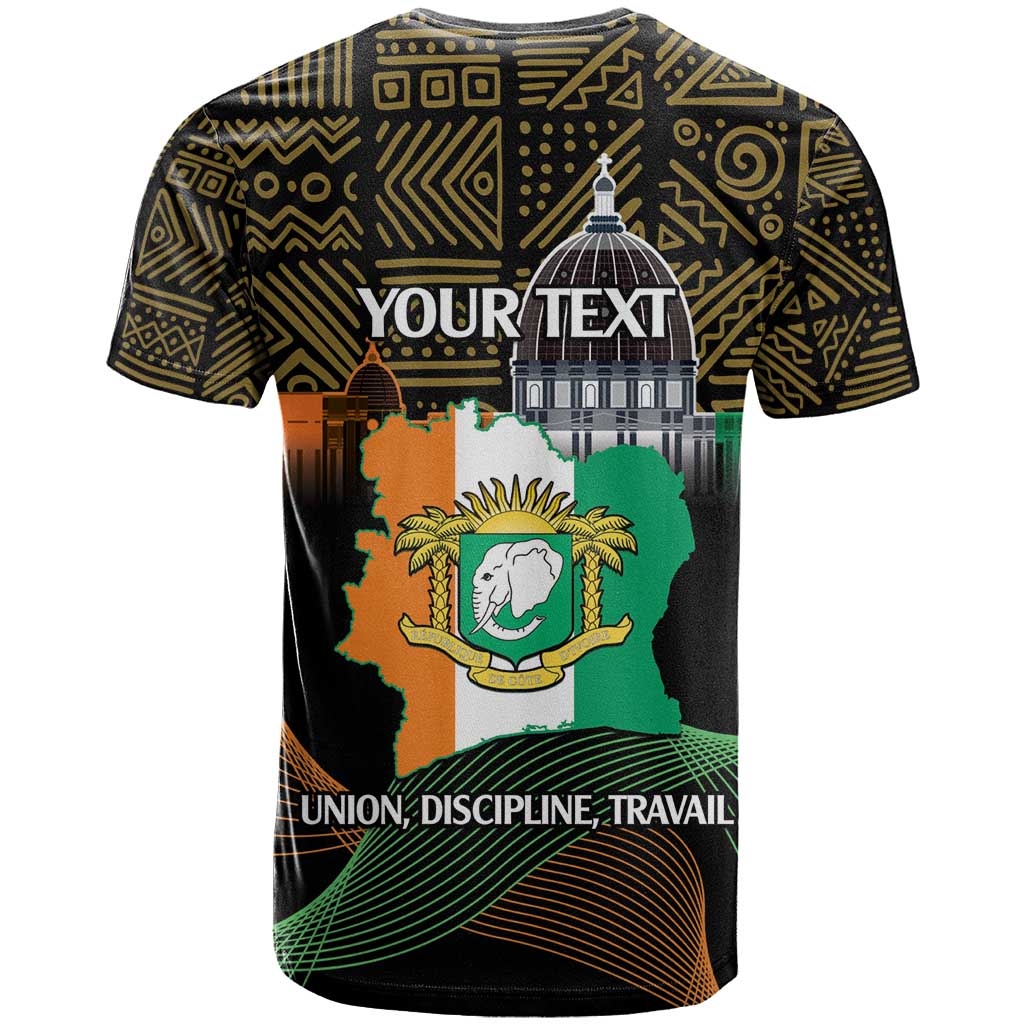 Personalized Cote dIvoire Independence Day T Shirt Ivory Coast Elephant African Pattern - Wonder Print Shop