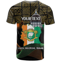 Personalized Cote dIvoire Independence Day T Shirt Ivory Coast Elephant African Pattern - Wonder Print Shop