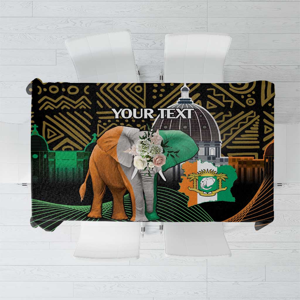 Personalized Cote dIvoire Independence Day Tablecloth Ivory Coast Elephant African Pattern - Wonder Print Shop