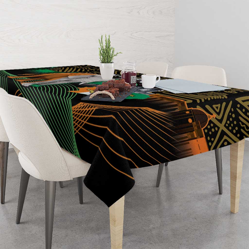 Personalized Cote dIvoire Independence Day Tablecloth Ivory Coast Elephant African Pattern - Wonder Print Shop