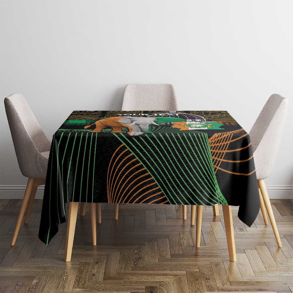 Personalized Cote dIvoire Independence Day Tablecloth Ivory Coast Elephant African Pattern - Wonder Print Shop