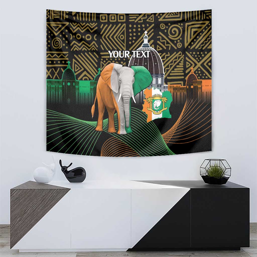 Personalized Cote dIvoire Independence Day Tapestry Ivory Coast Elephant African Pattern - Wonder Print Shop