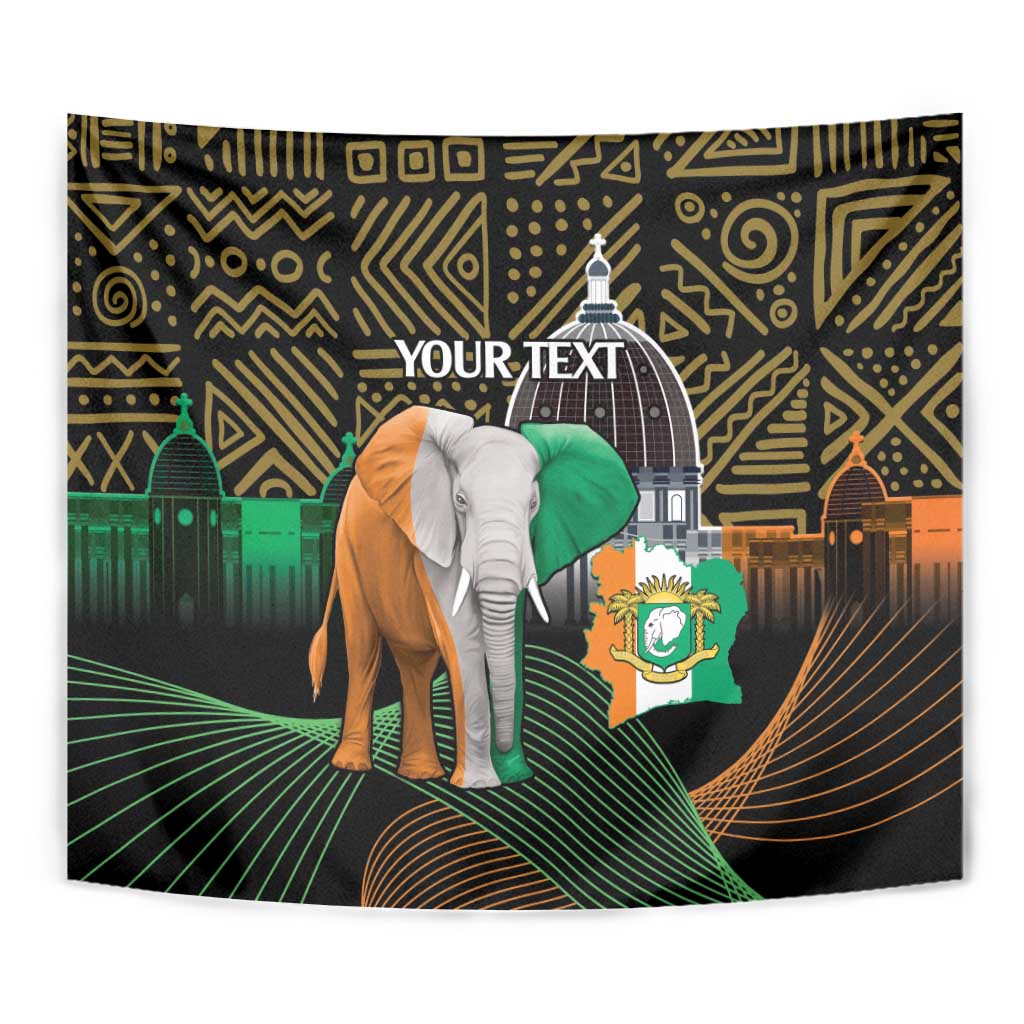 Personalized Cote dIvoire Independence Day Tapestry Ivory Coast Elephant African Pattern - Wonder Print Shop