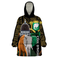 Personalized Cote dIvoire Independence Day Wearable Blanket Hoodie Ivory Coast Elephant African Pattern - Wonder Print Shop