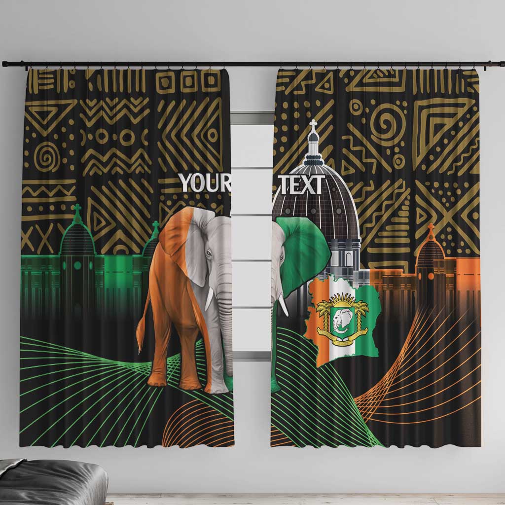 Personalized Cote dIvoire Independence Day Window Curtain Ivory Coast Elephant African Pattern - Wonder Print Shop