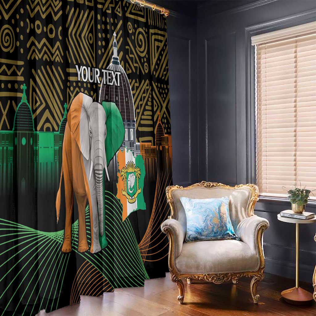 Personalized Cote dIvoire Independence Day Window Curtain Ivory Coast Elephant African Pattern - Wonder Print Shop