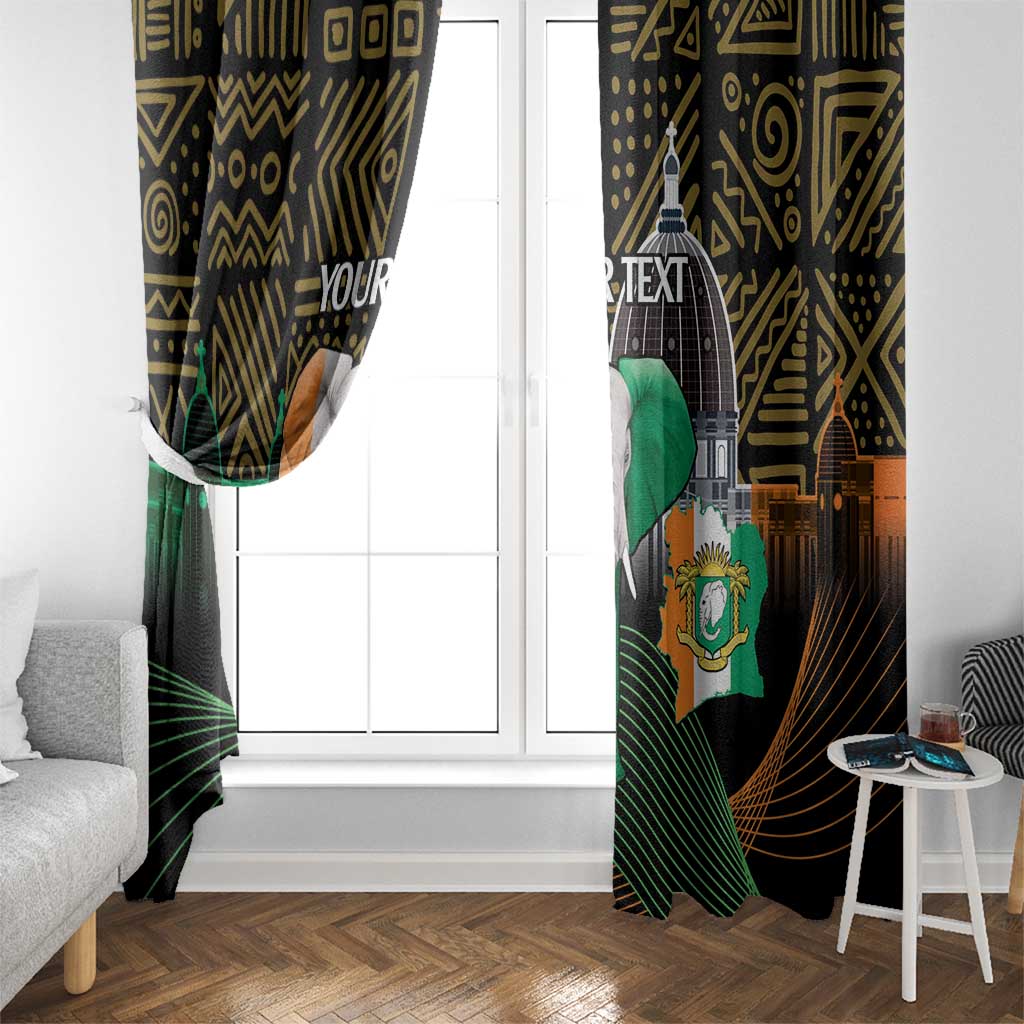 Personalized Cote dIvoire Independence Day Window Curtain Ivory Coast Elephant African Pattern - Wonder Print Shop
