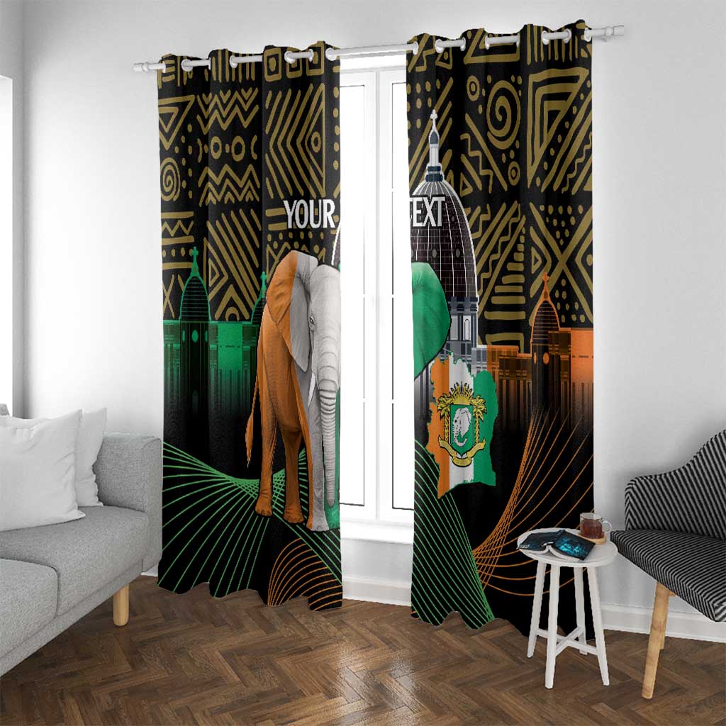 Personalized Cote dIvoire Independence Day Window Curtain Ivory Coast Elephant African Pattern - Wonder Print Shop