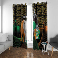 Personalized Cote dIvoire Independence Day Window Curtain Ivory Coast Elephant African Pattern - Wonder Print Shop