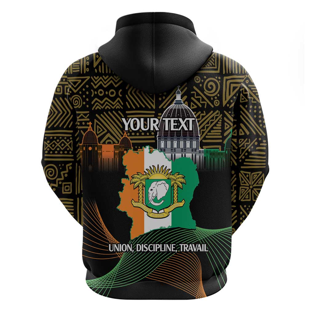 Personalized Cote dIvoire Independence Day Zip Hoodie Ivory Coast Elephant African Pattern - Wonder Print Shop