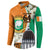 Personalized Ivory Coast Independence Day Button Sweatshirt Ornithogalum Arabicum Happy 64 Years Anniversary - Wonder Print Shop