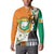 Personalized Ivory Coast Independence Day Button Sweatshirt Ornithogalum Arabicum Happy 64 Years Anniversary - Wonder Print Shop