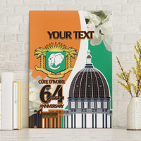 Personalized Ivory Coast Independence Day Canvas Wall Art Ornithogalum Arabicum Happy 64 Years Anniversary - Wonder Print Shop
