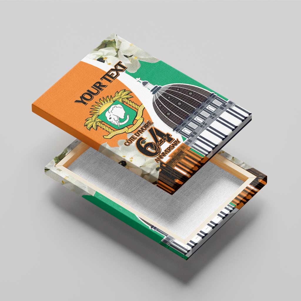 Personalized Ivory Coast Independence Day Canvas Wall Art Ornithogalum Arabicum Happy 64 Years Anniversary - Wonder Print Shop