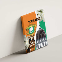 Personalized Ivory Coast Independence Day Canvas Wall Art Ornithogalum Arabicum Happy 64 Years Anniversary - Wonder Print Shop