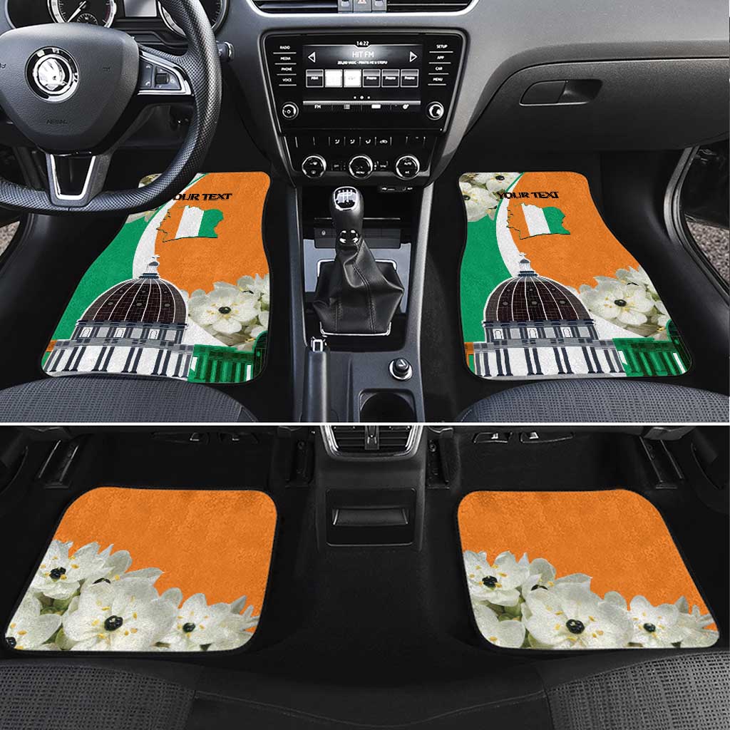 Personalized Ivory Coast Independence Day Car Mats Ornithogalum Arabicum Happy 64 Years Anniversary - Wonder Print Shop