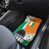 Personalized Ivory Coast Independence Day Car Mats Ornithogalum Arabicum Happy 64 Years Anniversary - Wonder Print Shop