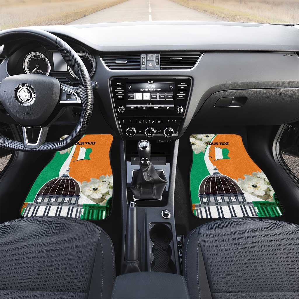Personalized Ivory Coast Independence Day Car Mats Ornithogalum Arabicum Happy 64 Years Anniversary - Wonder Print Shop