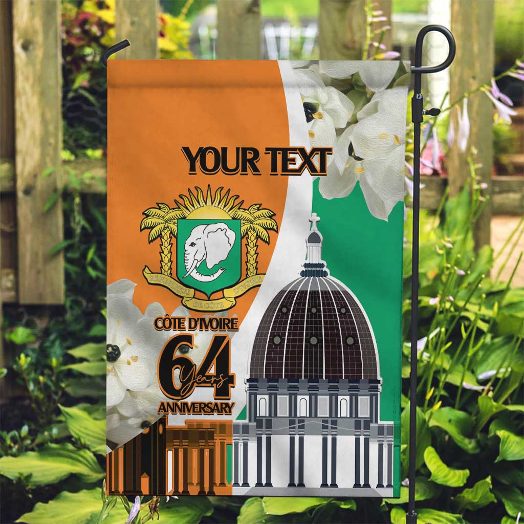 Personalized Ivory Coast Independence Day Garden Flag Ornithogalum Arabicum Happy 64 Years Anniversary - Wonder Print Shop