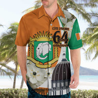 Personalized Ivory Coast Independence Day Hawaiian Shirt Ornithogalum Arabicum Happy 64 Years Anniversary - Wonder Print Shop
