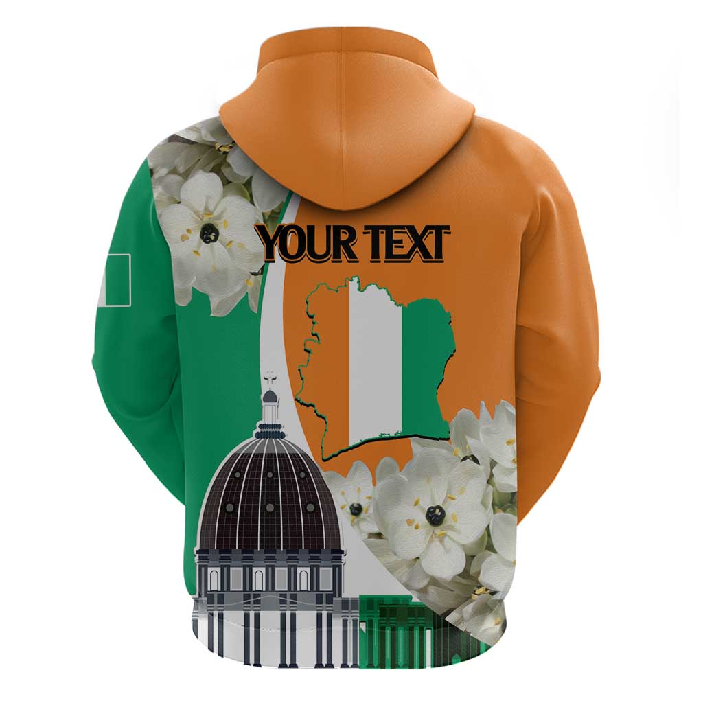 Personalized Ivory Coast Independence Day Hoodie Ornithogalum Arabicum Happy 64 Years Anniversary - Wonder Print Shop