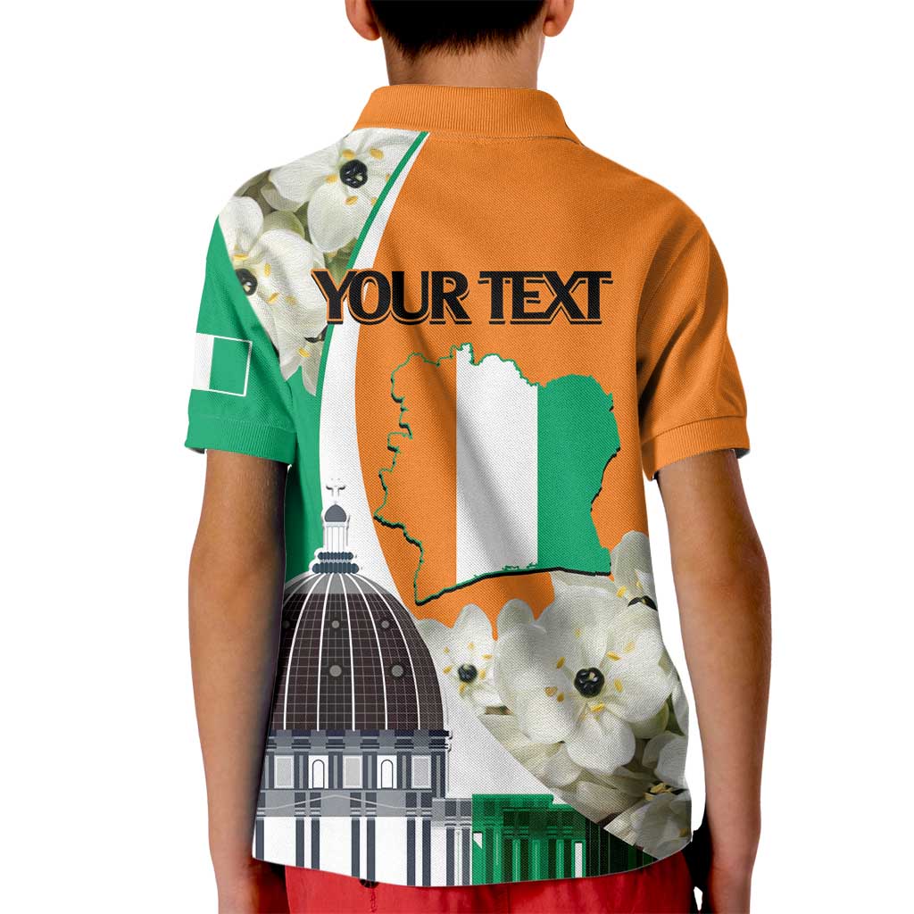 Personalized Ivory Coast Independence Day Kid Polo Shirt Ornithogalum Arabicum Happy 64 Years Anniversary - Wonder Print Shop