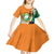 Personalized Ivory Coast Independence Day Kid Short Sleeve Dress Ornithogalum Arabicum Happy 64 Years Anniversary - Wonder Print Shop
