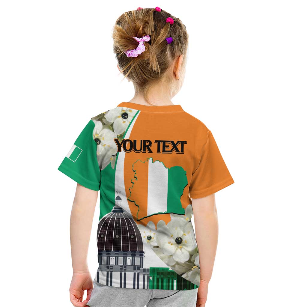 Personalized Ivory Coast Independence Day Kid T Shirt Ornithogalum Arabicum Happy 64 Years Anniversary - Wonder Print Shop
