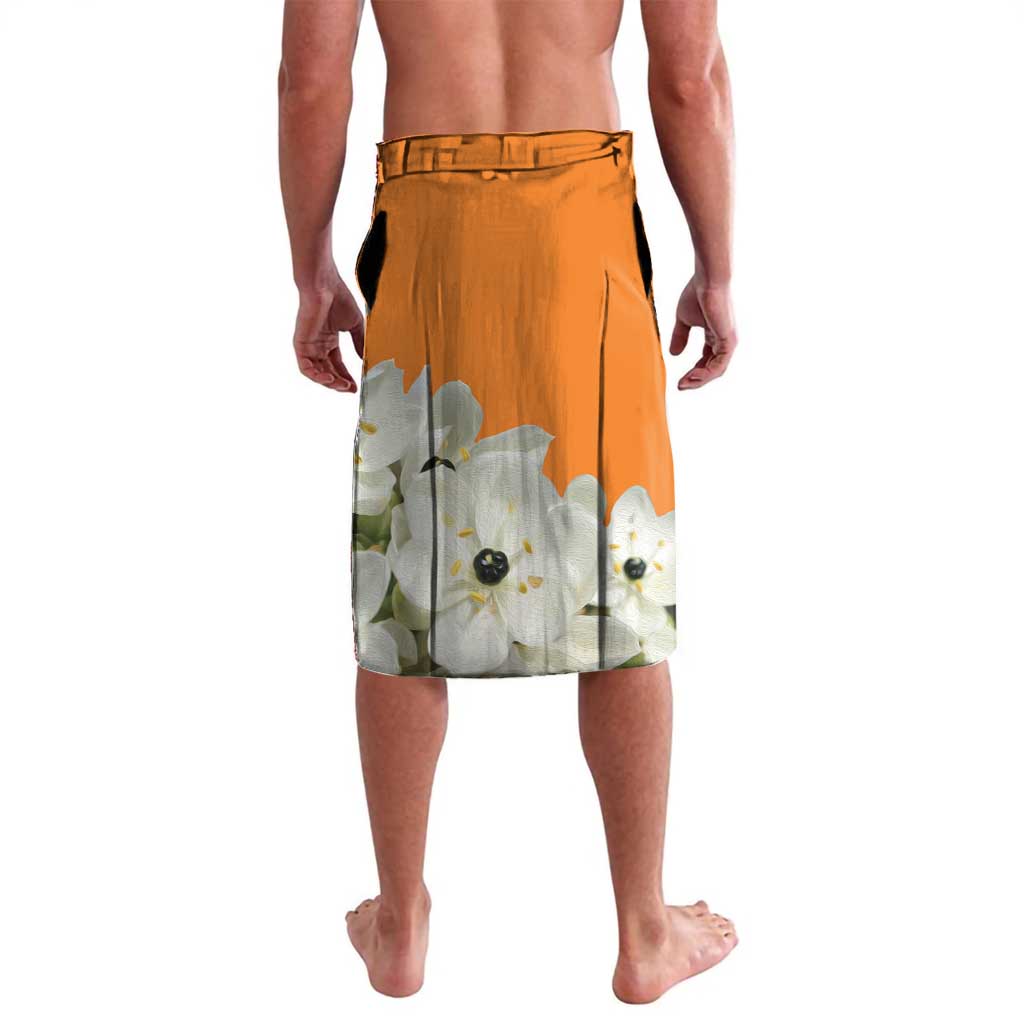 Personalized Ivory Coast Independence Day Lavalava Ornithogalum Arabicum Happy 64 Years Anniversary - Wonder Print Shop