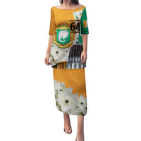 Personalized Ivory Coast Independence Day Puletasi Ornithogalum Arabicum Happy 64 Years Anniversary - Wonder Print Shop