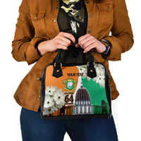 Personalized Ivory Coast Independence Day Shoulder Handbag Ornithogalum Arabicum Happy 64 Years Anniversary
