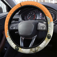 Ivory Coast Independence Day Steering Wheel Cover Ornithogalum Arabicum Happy 64 Years Anniversary - Wonder Print Shop