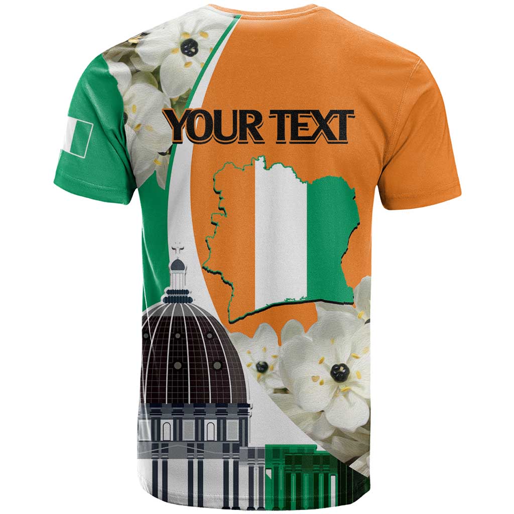 Personalized Ivory Coast Independence Day T Shirt Ornithogalum Arabicum Happy 64 Years Anniversary - Wonder Print Shop