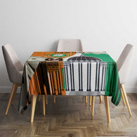 Personalized Ivory Coast Independence Day Tablecloth Ornithogalum Arabicum Happy 64 Years Anniversary - Wonder Print Shop