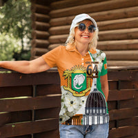 Personalized Ivory Coast Independence Day Women Polo Shirt Ornithogalum Arabicum Happy 64 Years Anniversary - Wonder Print Shop