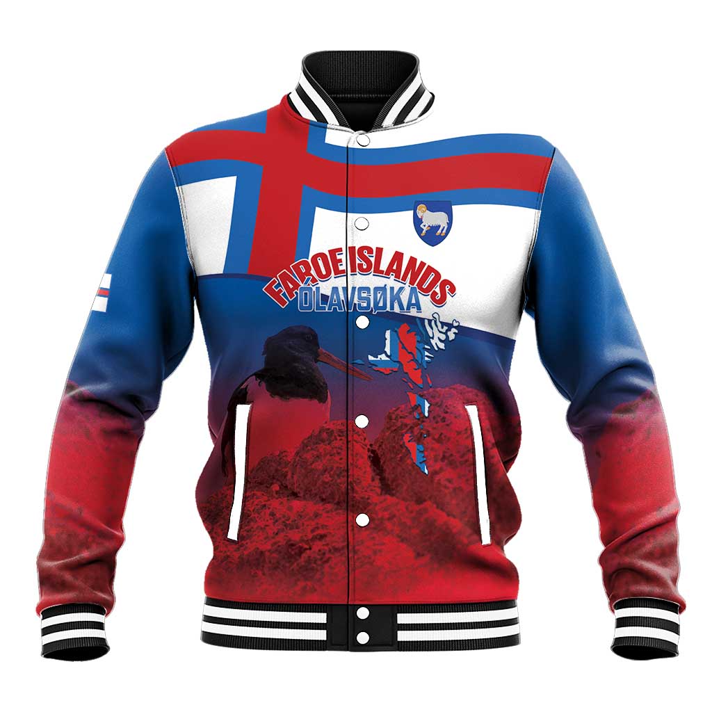 Faroe Islands National Day Baseball Jacket Olavsoka Faroes Map With Tjaldur - Wonder Print Shop