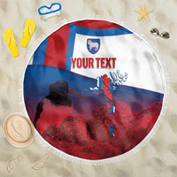 Faroe Islands National Day Beach Blanket Olavsoka Faroes Map With Tjaldur - Wonder Print Shop