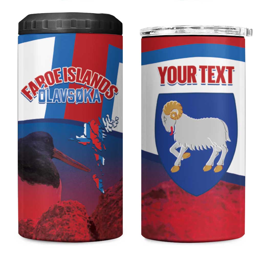 Faroe Islands National Day 4 in 1 Can Cooler Tumbler Olavsoka Faroes Map With Tjaldur - Wonder Print Shop